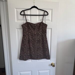 French Connection Leopard Print Spaghetti Strap Dress
